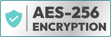 Aes-256 encryption on a white background.
