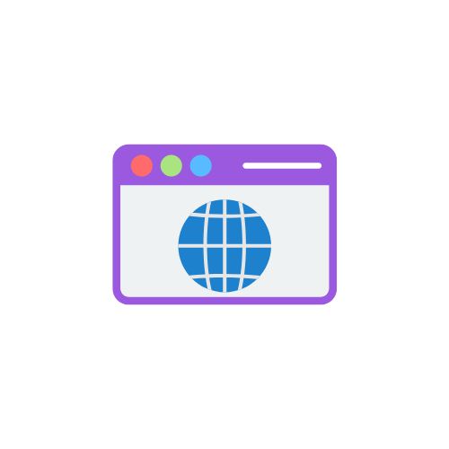 A web browser icon with a globe on it.